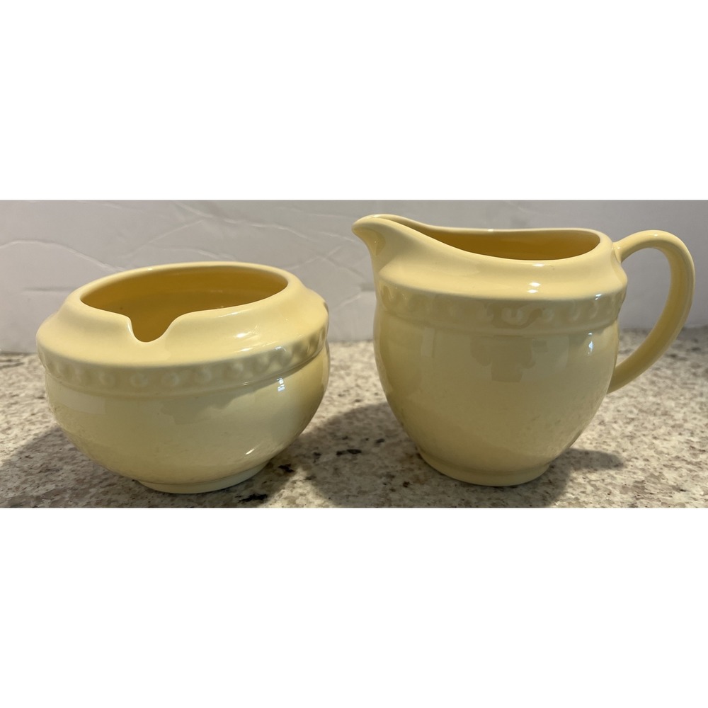Southern Living at HOME Gail Pittman Sugar & Creamer YELLOW‎ Made in USA 2pcs.